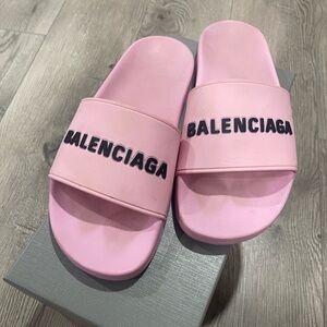 Balenciaga Light Pink Pool Slide Sandals